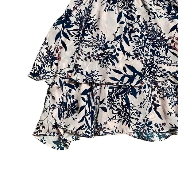 Parker Lianna Silk Floral Cold Shoulder Ruffle Dress XS Pink Wedding Guest - Picture 5 of 14